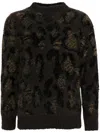 Junya Watanabe Embroidered Wool-blend Animal Print Sweater In Brown