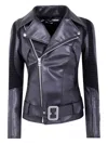 Junya Watanabe Zippered Long-sleeved Leather Jacket In Black