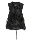 Junya Watanabe Buckle Detail Organdy Top In Black
