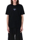 Junya Watanabe Intricate Print Design Black Cotton T-shirt In Black