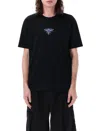 Junya Watanabe Intricate Print Design Black Cotton T-shirt In Black