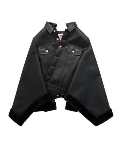 Junya Watanabe Button Cloak In Black