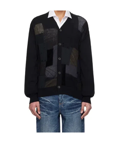 Junya Watanabe Button Long Sleeve Sweater In Black