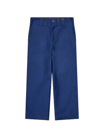 Junya Watanabe Button-detail Straight-leg Trousers In Blue