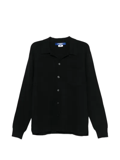 Junya Watanabe Button-up Collared Sweater In Black