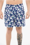 Junya Watanabe By Comme De Garcons Eye Man All-over Printed Cotton Shorts With Drawstring Waist In Blue