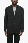 Junya Watanabe By Comme De Garcons Man Wool And Linen Blazer With Visible Stitching In Black