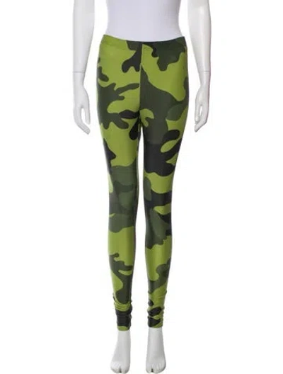 Pre-owned Junya Watanabe Camouflage Print Skinny Leg Pants In Green