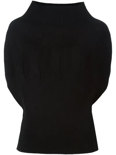 Junya Watanabe Cape Sleeve Knit Sweater In Black