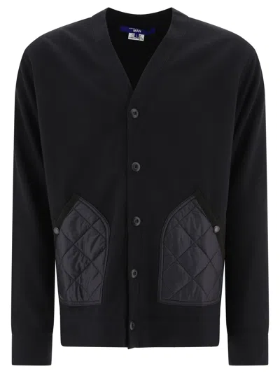 Junya Watanabe Cardigan With Quilted Inserts Knitwear In Black