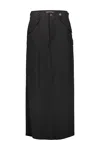 Junya Watanabe Black Gabardine Maxi Skirt In Black