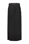 Junya Watanabe Black Gabardine Maxi Skirt In Black