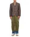 Junya Watanabe Cargo-style Single Breasted Blazer With Utilitarian Pockets In Burgundy
