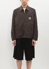 Junya Watanabe X Carhartt Striped Shirt Jacket In Brown / Beige X Black