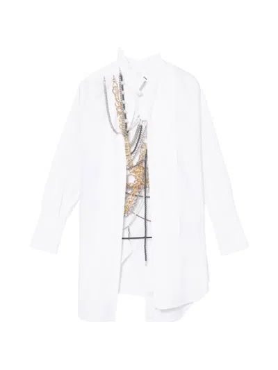 Junya Watanabe Chain-embellished Shirt In White
