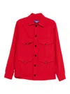 Junya Watanabe Emporio Armani Allover Logo Cotton Polo Shirt In Red