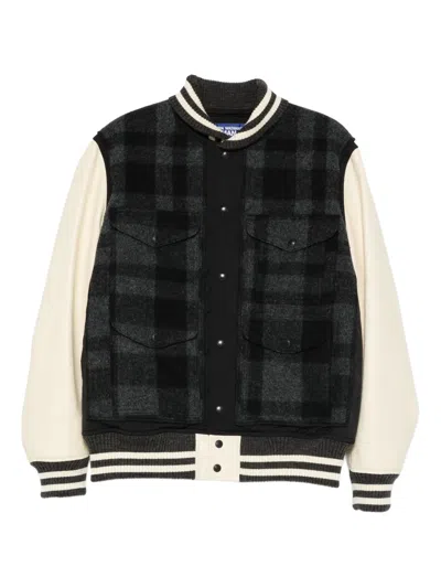 Junya Watanabe Check Panelled Jacket In Black