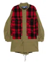 Junya Watanabe Check-pattern Coat In Red