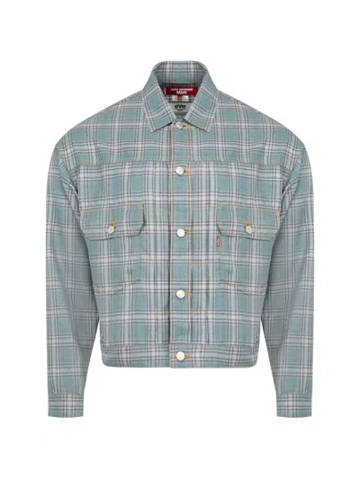 Junya Watanabe Check-patterned Shirt Jacket In Blue