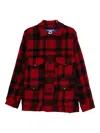 Junya Watanabe Checked Press-stud Shirt Jacket In Red
