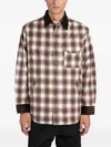 Junya Watanabe Checked Corduroy-paneled Overshirt In Brown