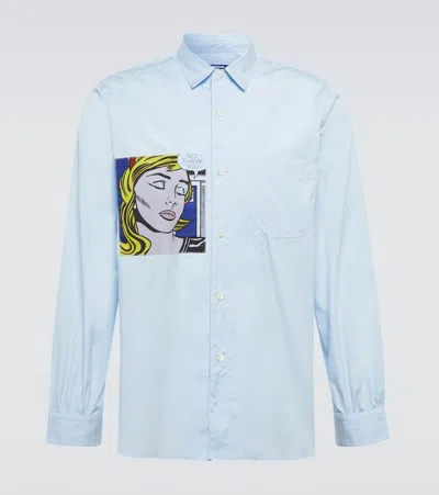 Junya Watanabe Checked Cotton Poplin Shirt In Blu