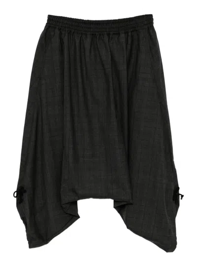 Junya Watanabe Checked Drop-crotch Trousers In Gray