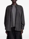 Junya Watanabe Checked Elbow-patch Shirt In Gray