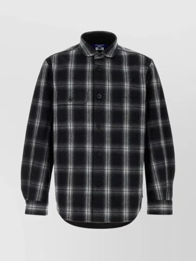 Junya Watanabe Checked Flannel Shirt Chest Pocket In Black
