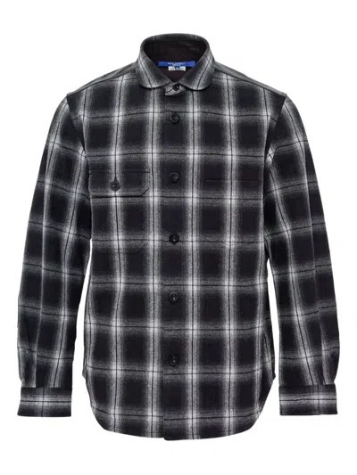 Junya Watanabe Checked Long-sleeve Shirt In Blue