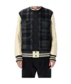 Junya Watanabe Quilted Back Varsity Style Jacket In Blue
