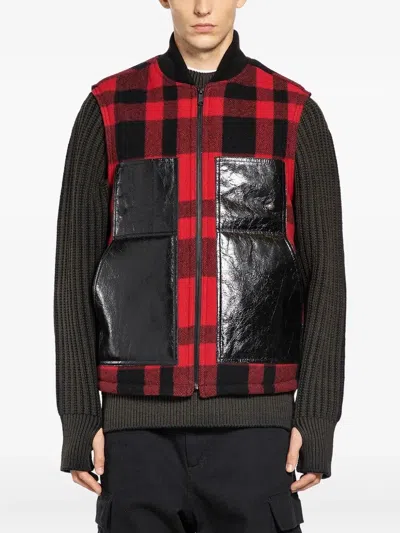 JUNYA WATANABE CHECKED PANELLED VEST