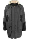 Junya Watanabe Checked Patchwork Coat In Grey