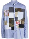 Junya Watanabe Checked Shirt With Pop Art Patchworks In Blue