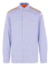 Junya Watanabe Plaid Long-sleeved Shirt In Purple