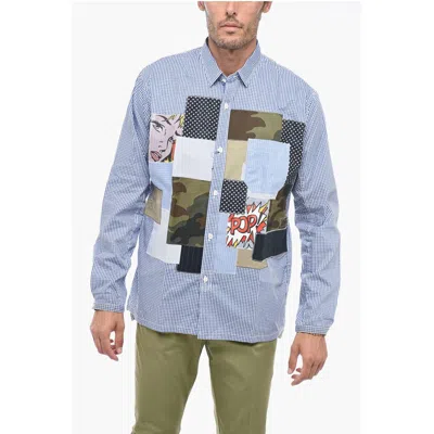 Junya Watanabe Checked Shirt With Pop Art Men's Patchworks