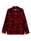 Junya Watanabe Checked Press-stud Shirt Jacket In Red