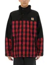 Junya Watanabe Check Pattern Jacket With Frontal Zip And Snap Button Closure In Black