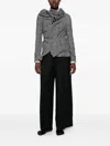 CHECK-PATTERN DRAPED JACKET