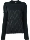 Junya Watanabe Chevron Panel Sweater In Black