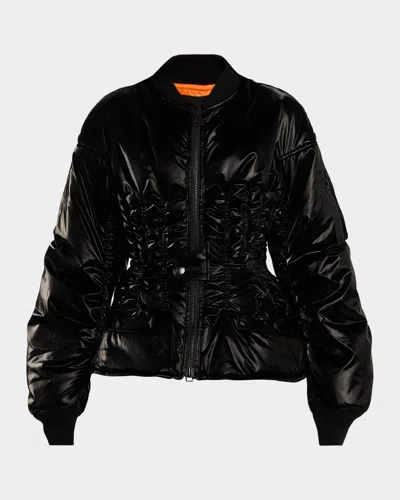 Junya Watanabe Cinched Ruched Jacket In Black
