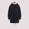 Junya Watanabe Ribbed Cuff Drawstring Coat In Black