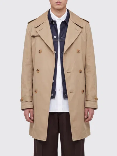 Junya Watanabe Trench Coat Denim Panel Storm Flap In Multi