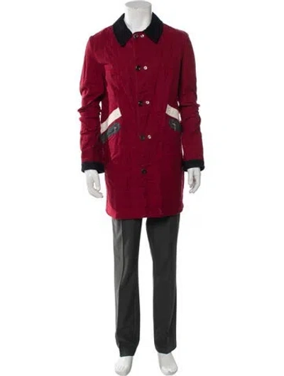 Pre-owned Junya Watanabe Colorblock Pattern Coat In Red