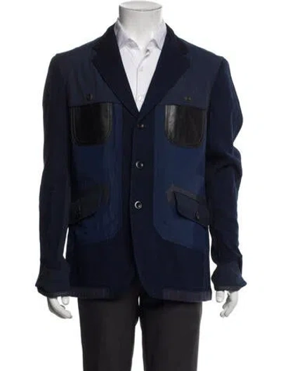 Pre-owned Junya Watanabe Colorblock Pattern Denim Jacket In Blue