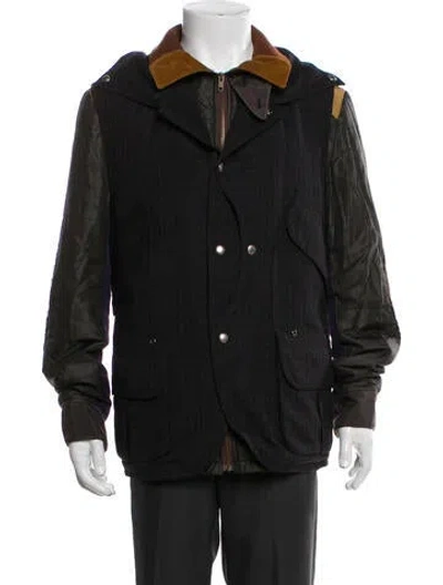 Pre-owned Junya Watanabe Colorblock Pattern Utility Jacket In Blue