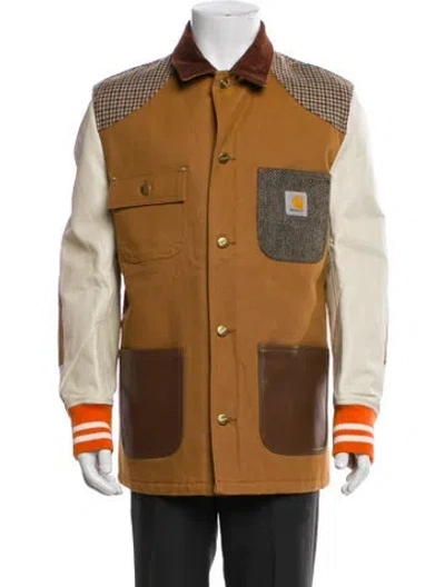 Pre-owned Junya Watanabe Colorblock Pattern Utility Jacket In Brown