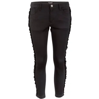 Pre-owned Junya Watanabe Comme Des Garçons Black Skinny Pants With Ribbon Detail