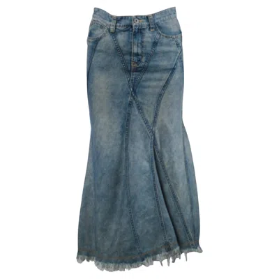 Pre-owned Junya Watanabe Comme Des Garçons By  Man Pink Paneled Mermaid Denim Skirt -'00s