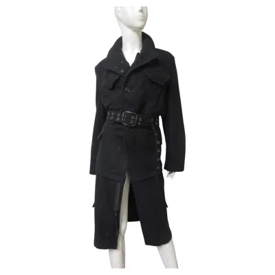 Pre-owned Junya Watanabe Comme Des Garcons Coat With Belt Ad 2006 In Black